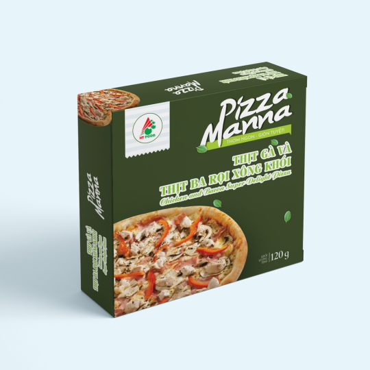 3D - Pizza Manna Thịt Gà và Thịt Ba Rọi Xông Khói 120gr/200gr