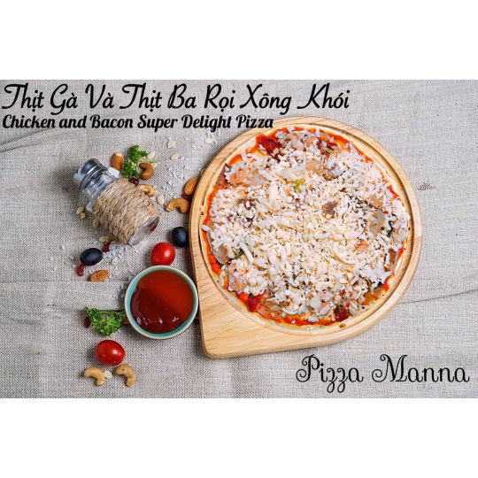 3D - Pizza Manna Thịt Gà và Thịt Ba Rọi Xông Khói 120gr/200gr
